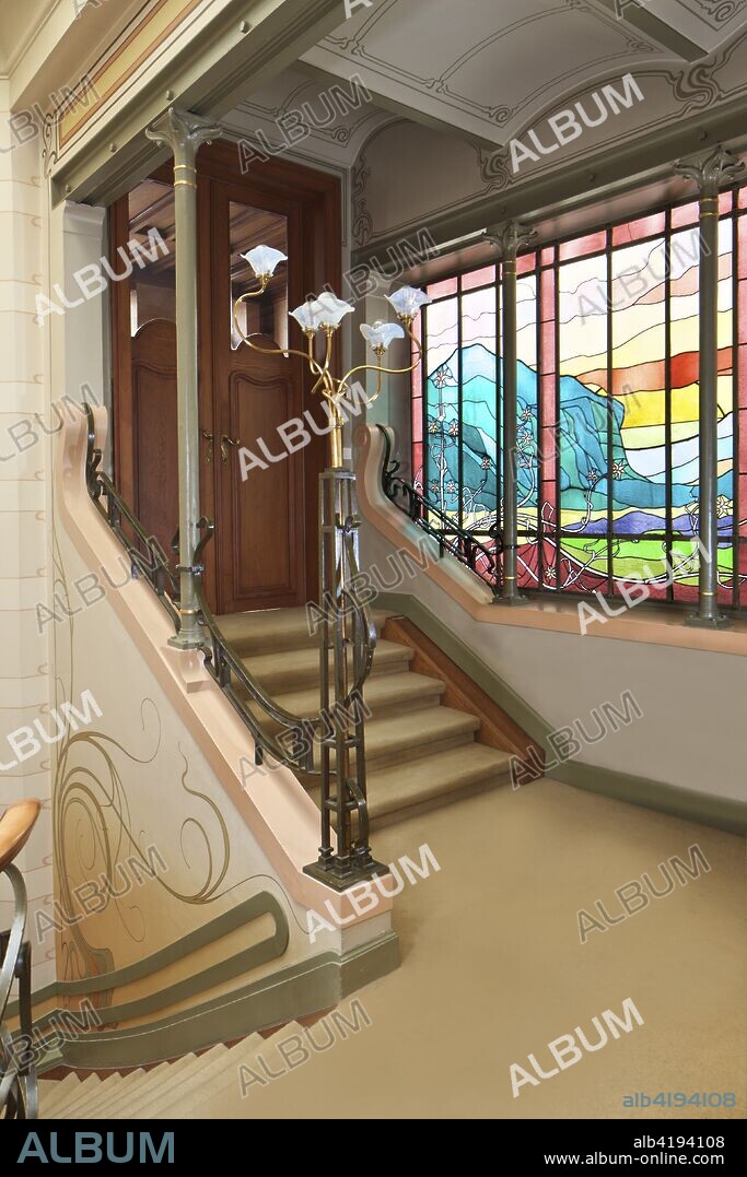 The Hotel Tassel, 6, Rue Paul-Emile Jansonstraat, Brussels, Belgium, 2015. The Hotel Tassel is a town house built in 1893-94 by Victor Horta for the Belgian scientist and professor Emile Tassel. It is generally considered as the first true Art Nouveau building, because of its highly innovative plan and its groundbreaking use of materials and decoration. It was designated as a UNESCO World Heritage Site in 2000.