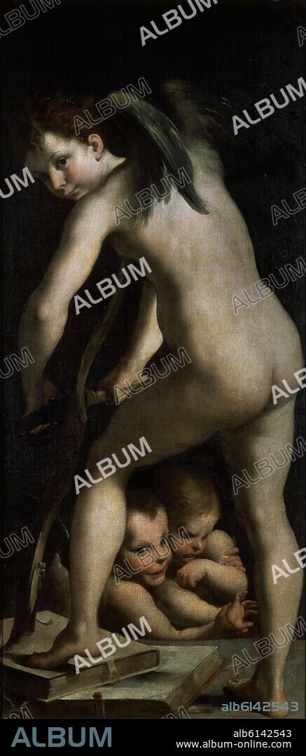 PARMIGIANINO (copie). 'Cupid', Late 16th century, Italian School, Oil on canvas, 148 cm x 65 cm, P00281.