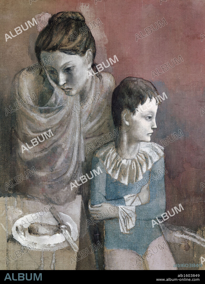 Mother & Child At Table by Pablo Picasso, 1905, 1881-1973, Germany, Stuttgart, Staatsgalerie Stuttgart.