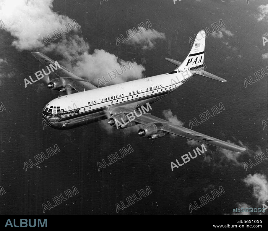 Verkehr:. Luftfahrt / Flugzeuge. Strato Clipper der Pan Am (Zivilluftfahrtversion des Boeing Stratocruisers B 29). Foto, um 1950.
