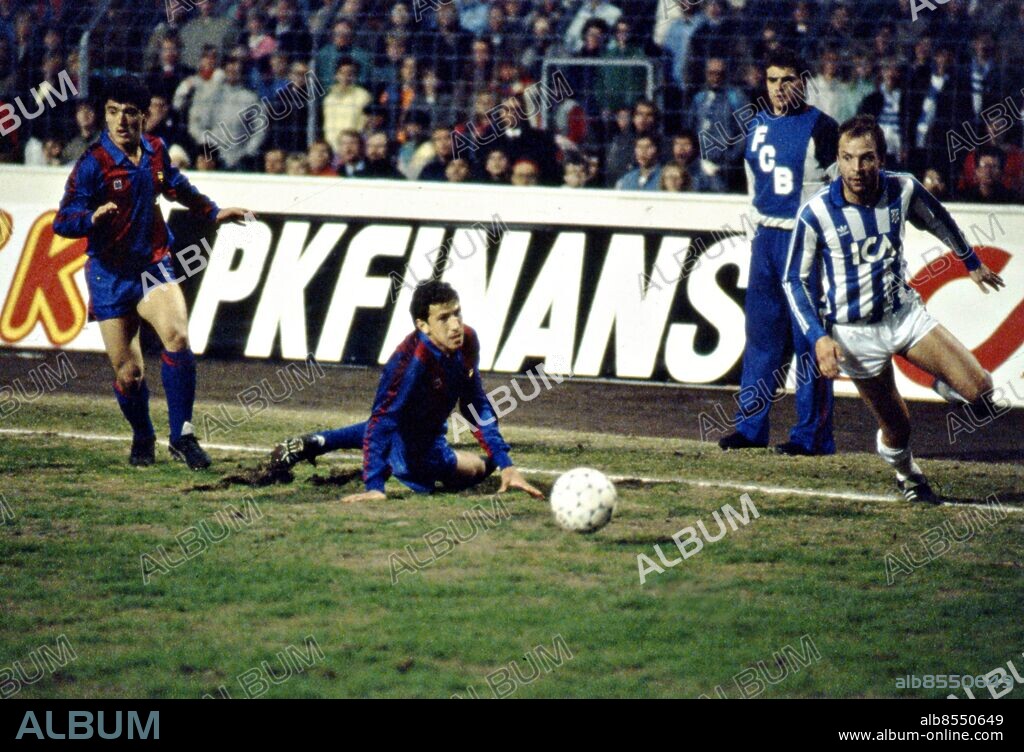 Göteborg - 1986-04-02 - Europacupen - IFK mot Barcelona på Nya Ullevi - 3-0 - Tommy Holmgren gjorde ett av målen Torbjörn Nilsson gjorde två. *** Local Caption *** BS Låda Krep 2012-09. KAMERAREPORTAGE.
