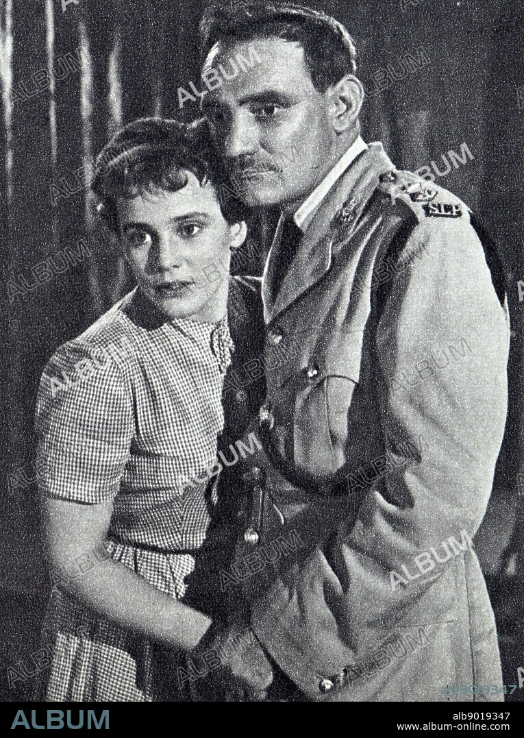 Film still from 'The Heart of the Matter' starring Maria Schell, Trevor Howard, Elizabeth Allan, and Denholm Elliott.
