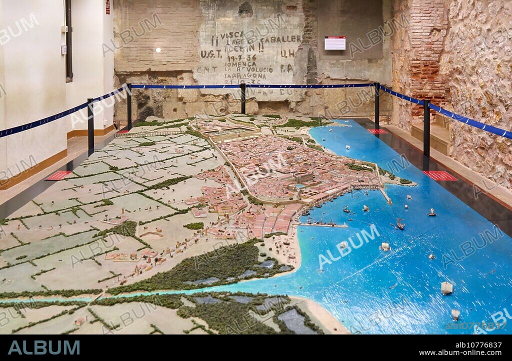 Model of Roman Tarraco, Miniature reconstruction of the city of Tarraco in the 2nd century, Tarragona City, Catalonia, Spain, Europe.