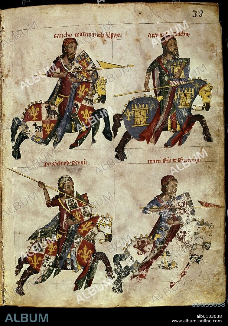 LIBRO DE LOS CABALLEROS DE LA ORDEN DE SANTIAGO - 1361 - FOLIO 38 - MARTINEZ DE LA HESTOSA - SANCHIS.