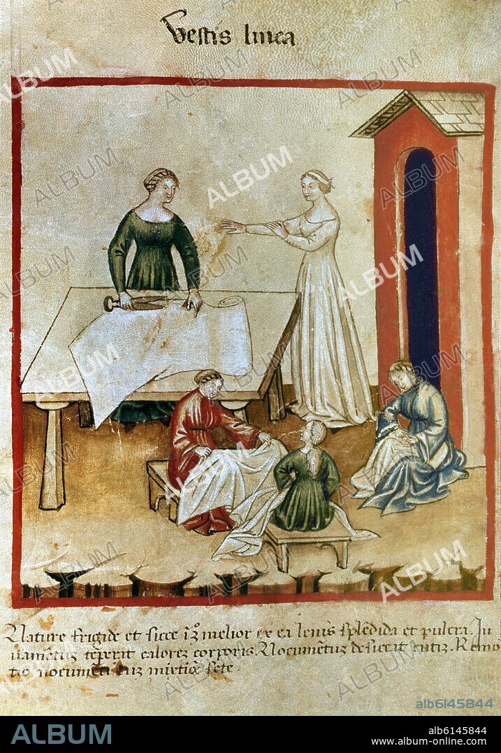 UBUBEHASYM BALDACH. THEATRUM SANITATIS - CODEX 4182 - CUTTERS AND MODISTS - MANUSCRIPT 14th-15th CENTURY.