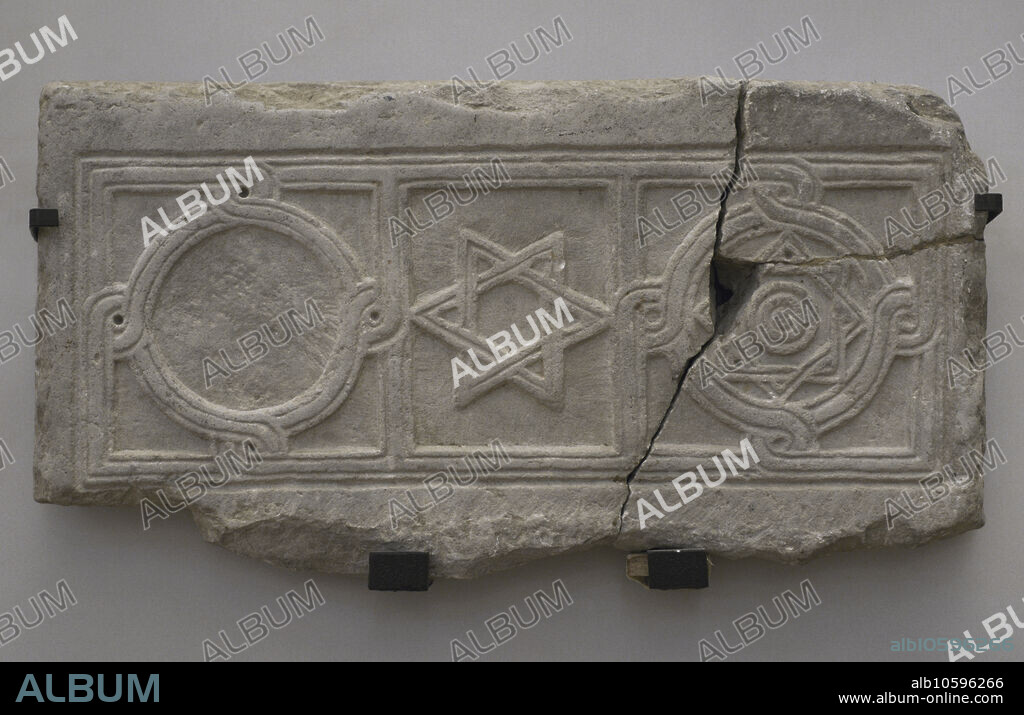 Altar screen slab. Marble. 13th-14th centuries AD. From the floor of St. George Golemi Church in Mesambria (Nesebur), Burgas region, Bulgaria. National Archaeological Museum. Sofia. Bulgaria.