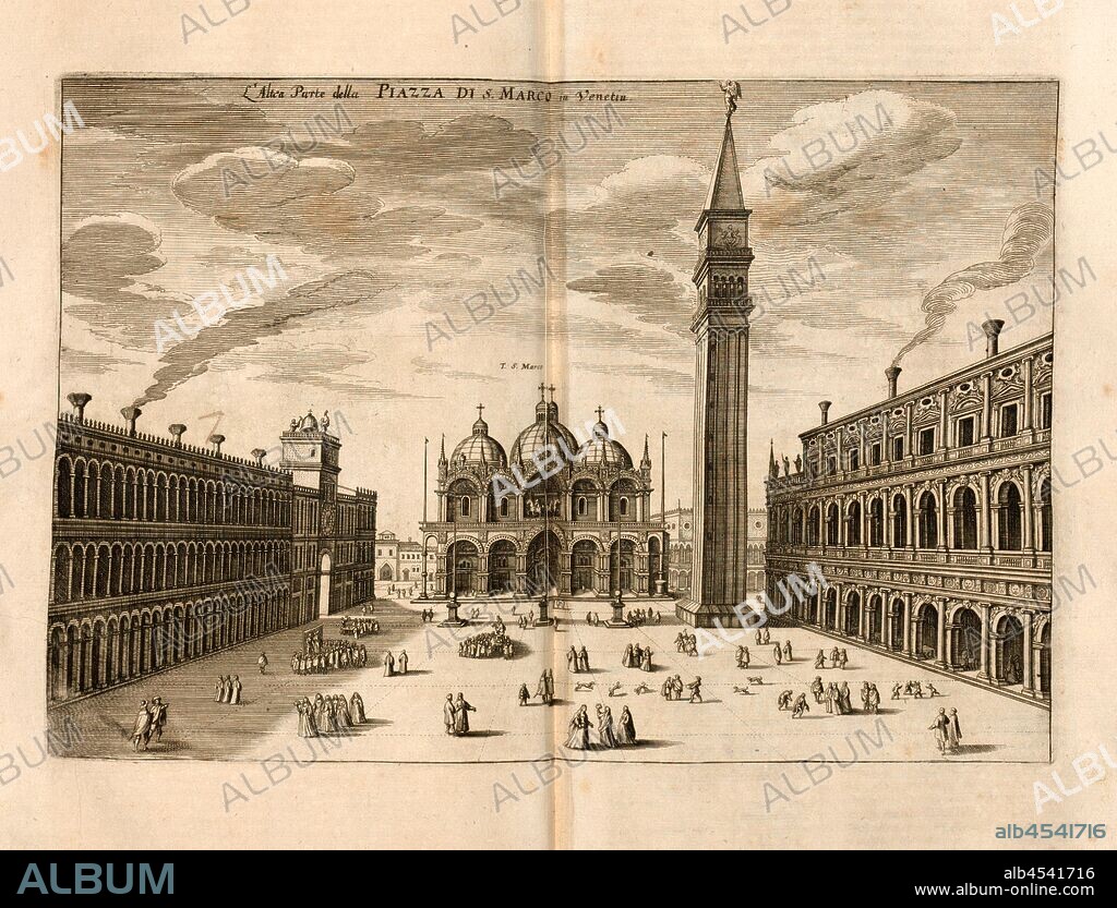 The Altea Part of the Piazza di S. Marco in Venetia, St. Mark's Square in Venice (Italy), Fig. 14, according to p. 62, 1640, Martin Zeiller: Itinerarium Italiae nov-antiquae oder Raiss-Beschreibung durch Italien: darinn nicht allein viel underschiedliche Weg durch das Welschland selbsten [...]. Frankfurt am Mayn: in Verlegung Matthaei Merians, M.DC.XL. [1640].