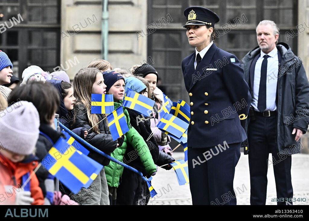 STOCKHOLM, SVERIGE 20250312. Kronprinsessan Victoria firar sin namnsdag på Borggården. Foto: Jonas Ekströmer / TT / Kod 10030.