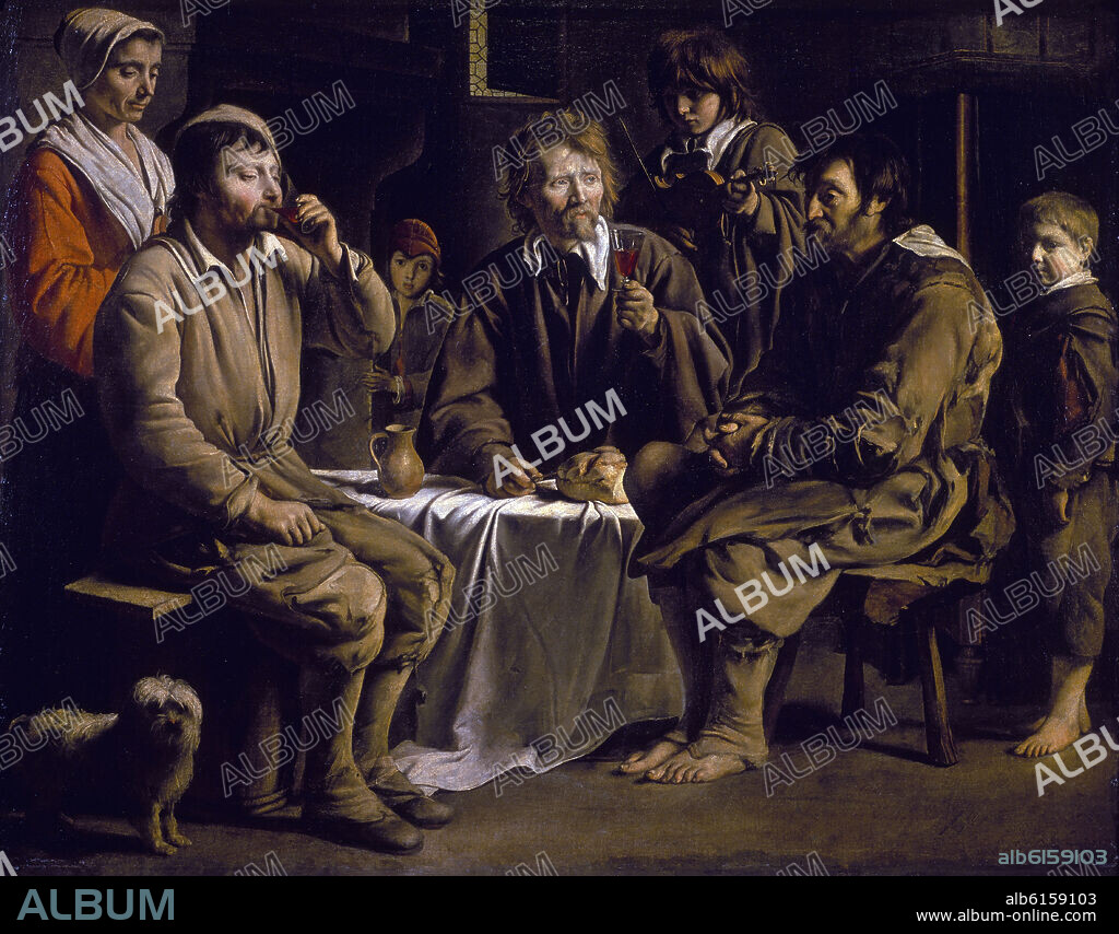 LOUIS LE NAIN (1593-1698). LA COMIDA DE LOS CAMPESINOS - SIGLO XVII - BARROCO FRANCES.