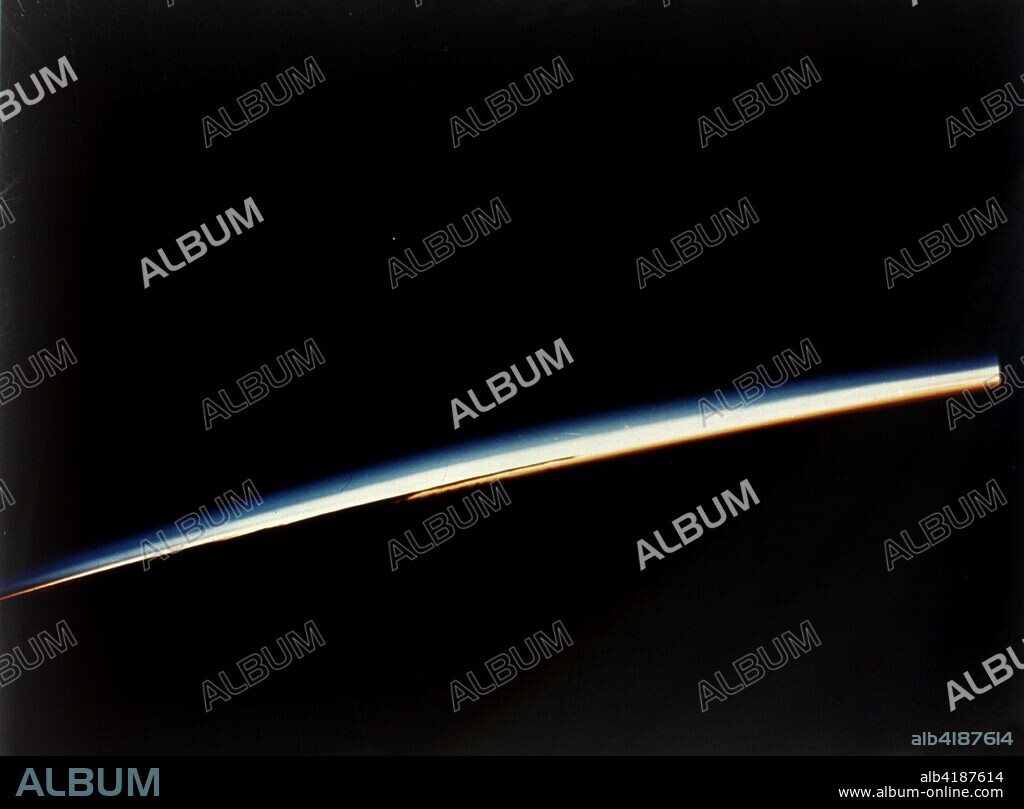 Earth's atmosphere, view from Apollo II spacecraft, July 1969. Apollo 11 was the fifth manned Apollo mission, and was the first to land on the Moon. The Apollo 11 Lunar Module, code named Eagle, with US astronauts Neil Armstrong and Buzz Aldrin on board, landed in the Sea of Tranquillity on 20 July 1969.