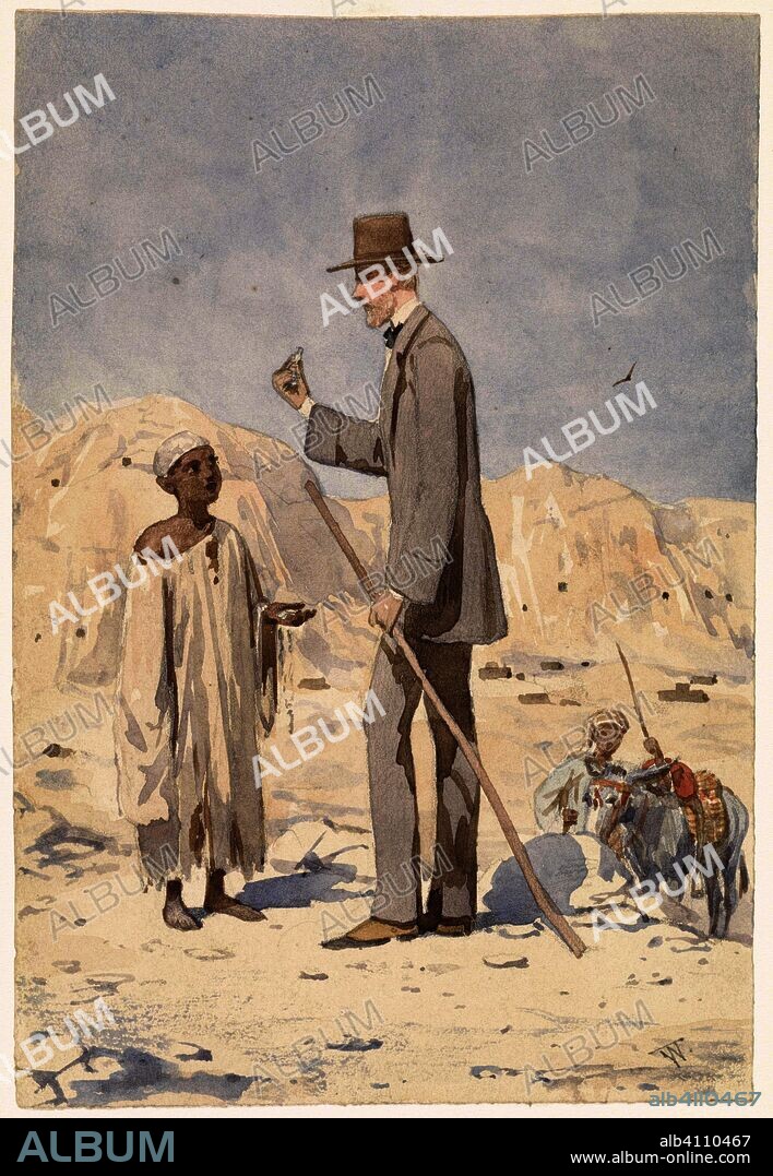 Louis Philippe Albert d'Orleans, during an excavation in Egypt. Draughtsman: Willem de Famars Testas. Dating: 21-Jan-1860. Measurements: h 143 mm × w 97 mm.