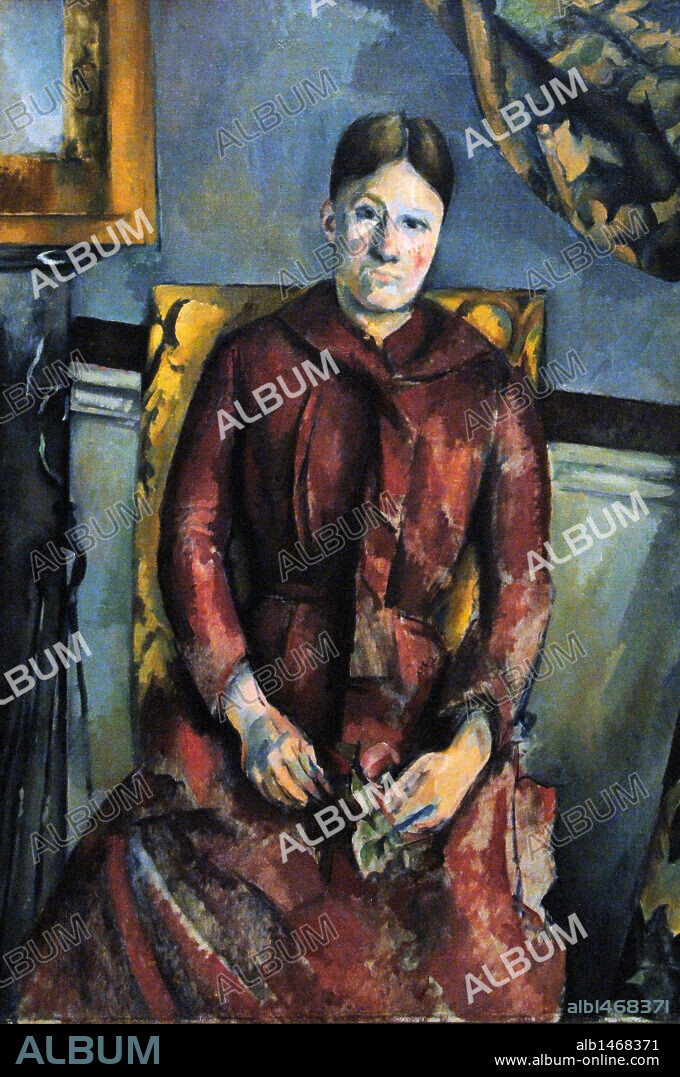 Paul Cezanne (1839-1906). French Post-Impressionist painter. Madame Cezanne (1850-1922) in a red dress. Oil on canvas. Metropolitan Museum. New York. United States.