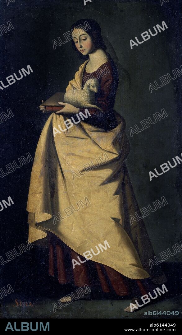 FRANCISCO DE ZURBARAN. SANTA INES - S XVII.