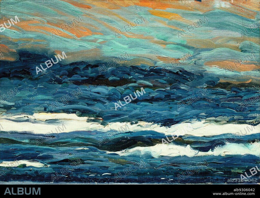 JOAQUIN SOROLLA. Joaquín Sorolla/ Estudio del Mar, 1902. Óleo sobre lienzo, 11,20 cm x 20,20 cm.