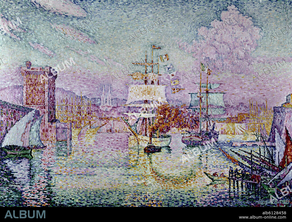 PAUL SIGNAC. 'L'entrée du port de Marseille', 1911, Oil on canvas, 116,5 x 162,5 cm.