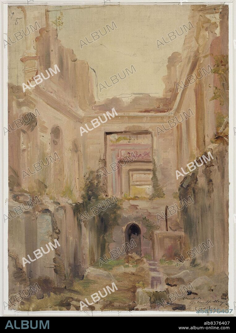 JEAN BAPTISTE EDMOND ALLOUARD. Ruins of the Château de Saint-Cloud: the vestibule, c1875.