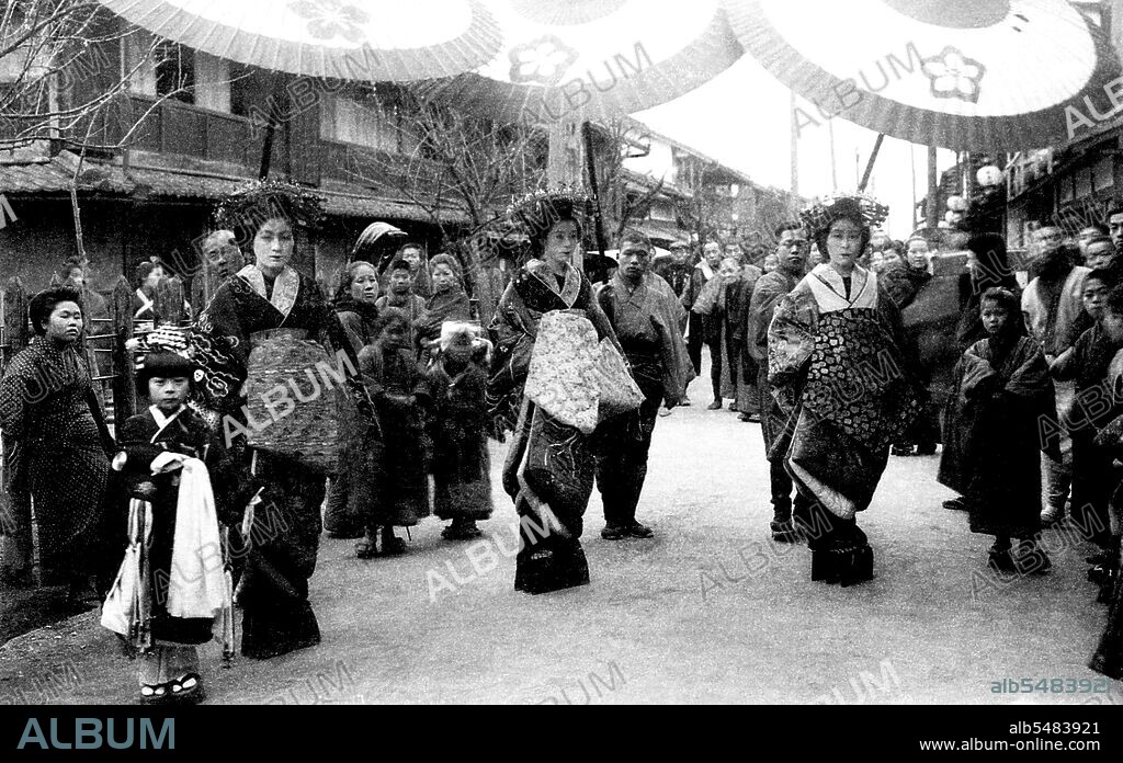 Oiran (??) were the courtesans of Edo period Japan. The oiran were considered a type of yujo (??) 'woman of pleasure' or prostitute. However, they were distinguished from the yujo in that they were entertainers, and many became celebrities of their times outside the pleasure districts. Their art and fashions often set trends among the wealthy and, because of this, cultural aspects of oiran traditions continue to be preserved to this day. The oiran arose in the Edo period (1600–1868). At this time, laws were passed restricting brothels to walled districts set some distance from the city center. In the major cities these were the Shimabara in Kyoto, the Shinmachi in Osaka, and the Yoshiwara in Edo (present-day Tokyo). These rapidly grew into large, self-contained 'pleasure quarters' offering all manner of entertainments. Within, a courtesan’s birth rank held no distinction, which was fortunate considering many of the courtesans originated as the daughters of impoverished families who were sold into this lifestyle as indentured servants. Instead, they were categorized based on their beauty, character, education, and artistic ability. Among the oiran, the tayu (??) was considered the highest rank of courtesan and were considered suitable for the daimyo or feudal lords. In the mid-1700s courtesan rankings began to disappear and courtesans of all classes were collectively known simply as 'oiran'. The word oiran comes from the Japanese phrase oira no tokoro no nesan (????????) which translates as 'my elder sister'. When written in Japanese, it consists of two kanji, ? meaning 'flower', and ? meaning 'leader' or 'first', hence 'Leading Flower' or 'First Flower'.