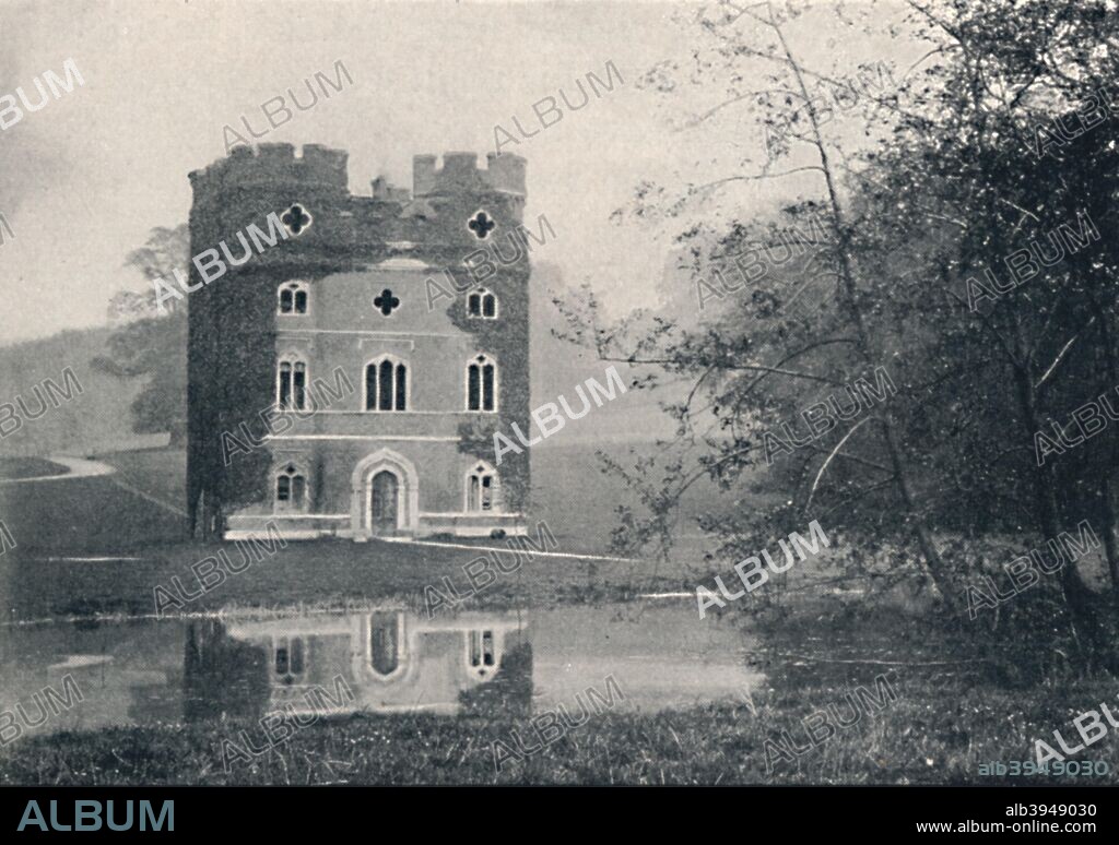 'Remains of Wolsey's Palace, Esher', 1903. Wayneflete Tower, once part of Esher Palace is an historical gatehouse located in Esher, near London. Part of the Palace of Esher established in 1462 by Bishop William Waynflete of Winchester, From Social England, Volume III, edited by H.D. Traill, D.C.L. and J. S. Mann, M.A. [Cassell and Company, Limited, London, Paris, New York & Melbourne, 1903].