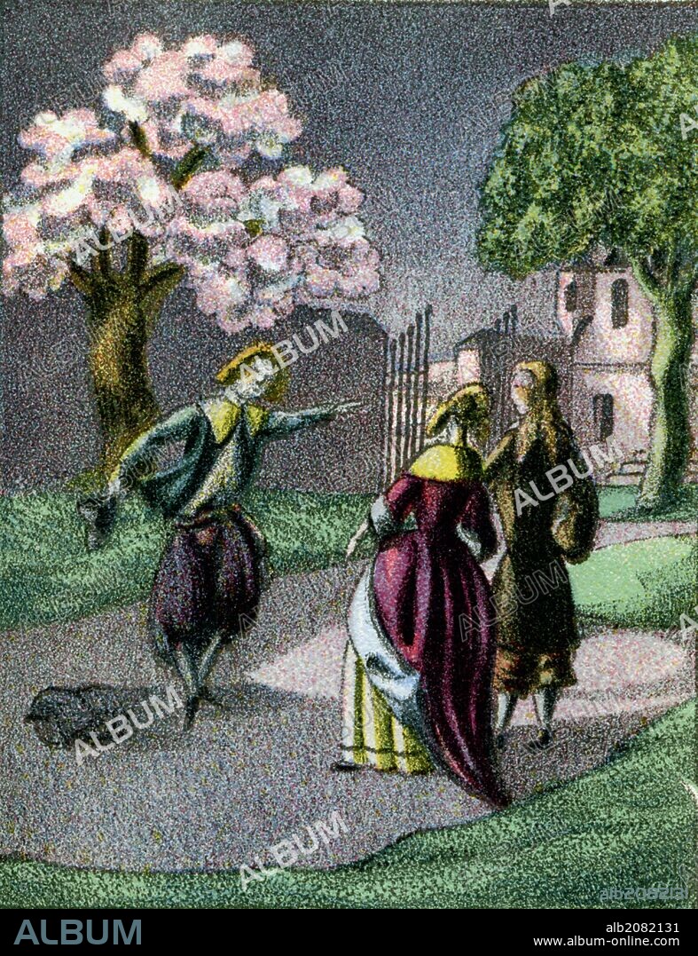 Die Glücksritter by Joseph von Eichendorff ('The Adventurers'). Novella, illustrated with lithograph by Fritzi Löw. . . JvE: German novelist and poet of the later German Romantic school, 10 March 1788 – 26 November 1857.