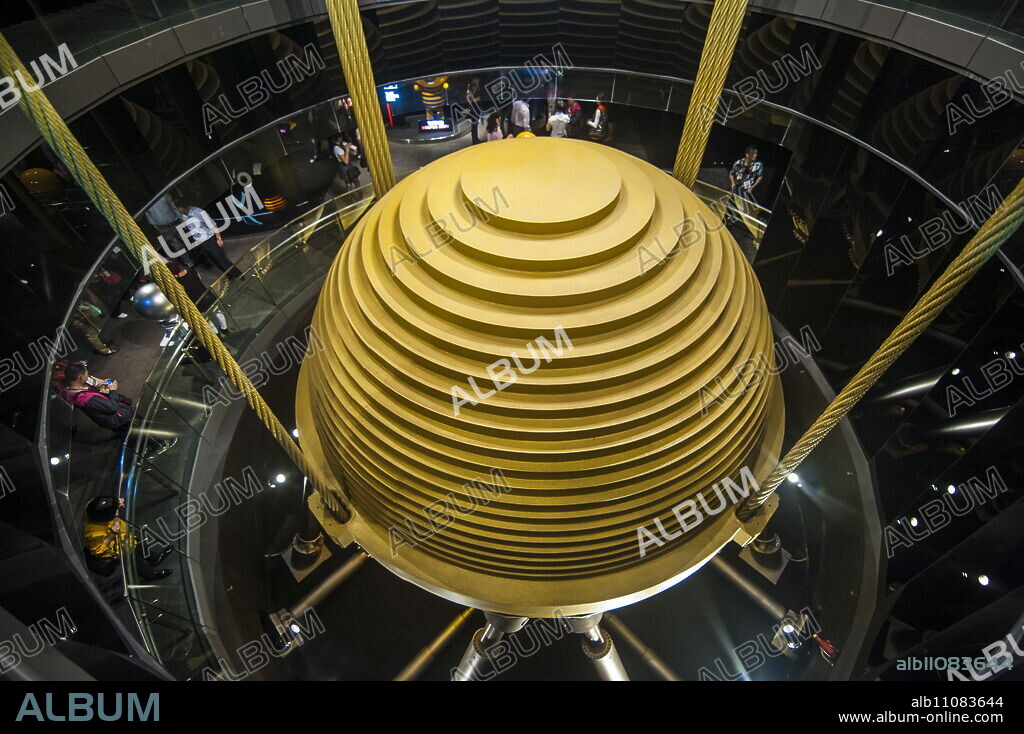 Giant tuned mass damper in the Taipei 101 Tower, Taipei, Taiwan, Asia.