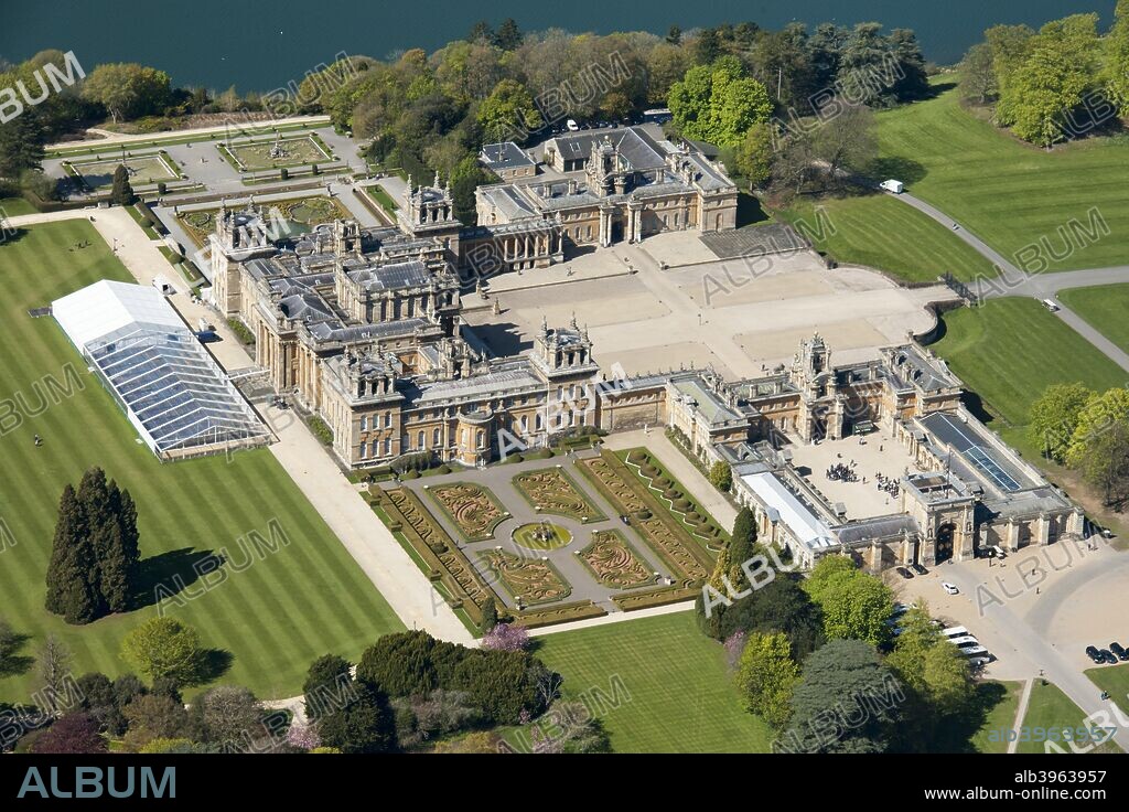 Blenheim Palace, Oxfordshire, 2016. Blenheim Palace was built in the 18th century for John Churchill, 1st Duke of Marlborough, as a reward for his military victories in the War of the Spanish Succession.