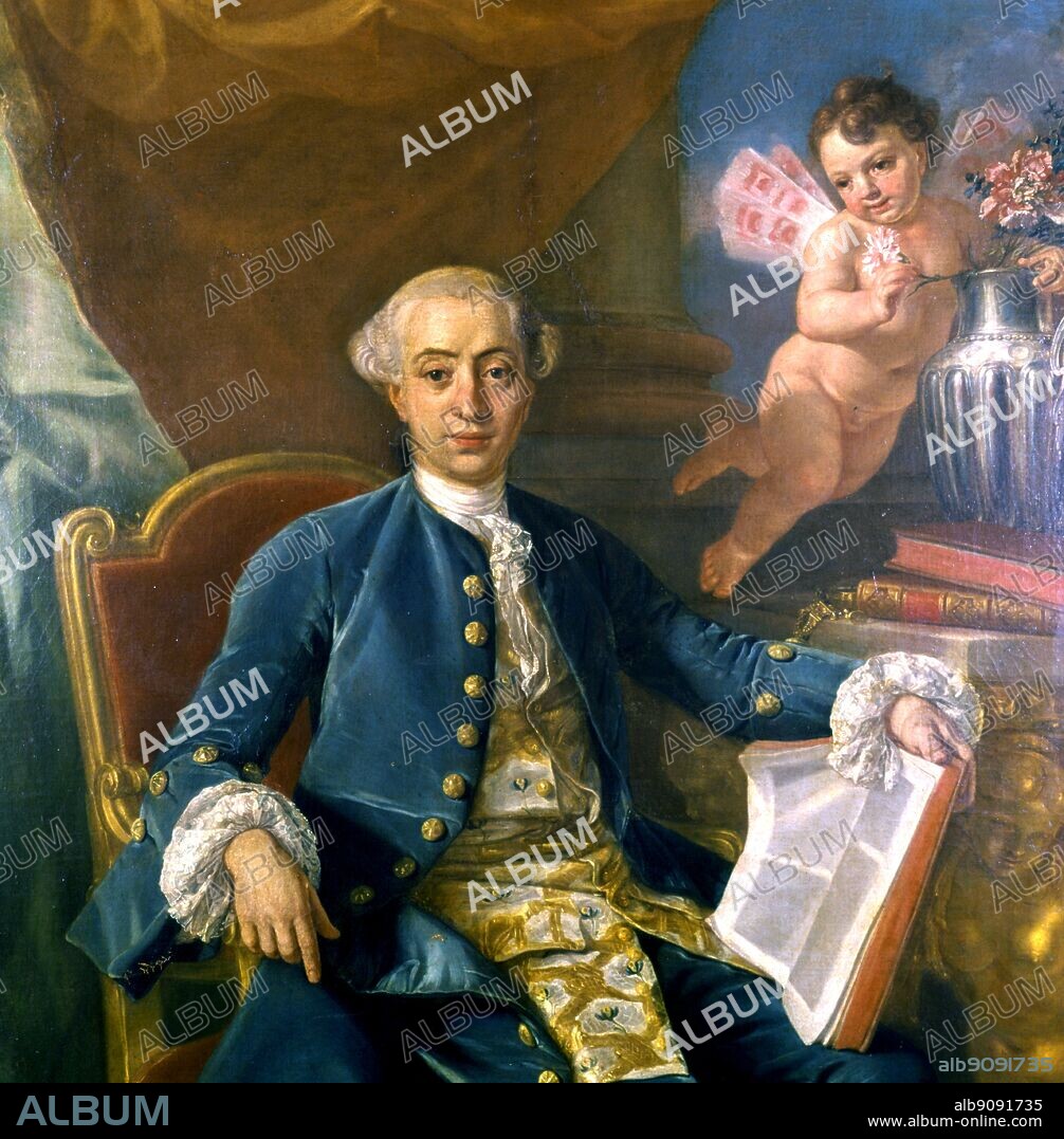 Giacomo Casanova - painting attributed to Anton Rafael Mengs (1728-79).