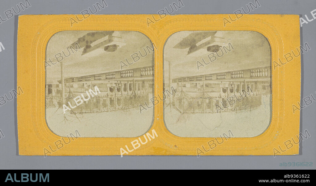 Arena of Nîmes, Nîmes (title on object), anonymous, Nîmes, 1855 - 1875, photographic support, paper, albumen print, perforating, height 85 mm × width 172 mm.