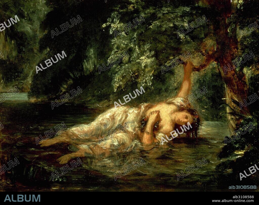 EUGENE DELACROIX. La muerte de Ofelia/1844.