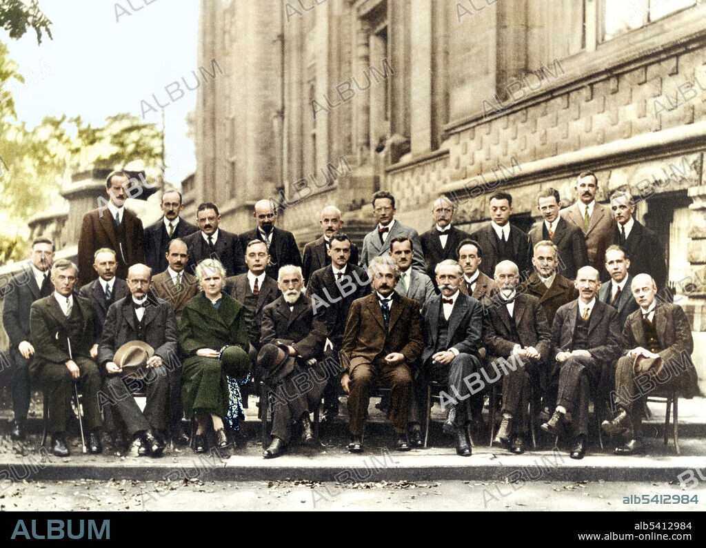 Editorial use only . The International Solvay Institutes for Physics and Chemistry in Brussels held the first world physics conference in 1911 and began to host them every three years. The most famous conference was the fifth conference on Electrons and Photons in 1927. Attendees included Marie Curie, Albert Einstein, Niels Bohr, and Werner Heisenberg, to name a few. Of the 29 attendees, 17 were current or future Nobel Prize winners.