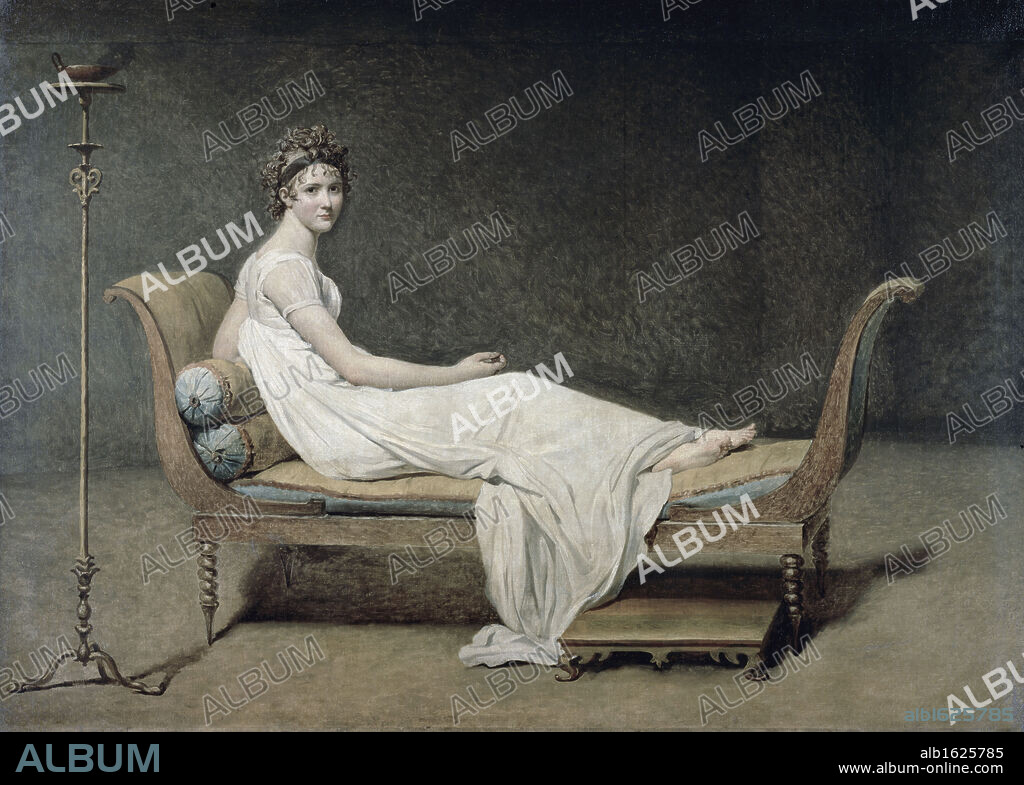 Portrait of Mrs. Recamier   (Portrait de Madame Recamier)  1800   Jacques-Louis David (1748-1825/French)   Musee du Louvre, Paris.