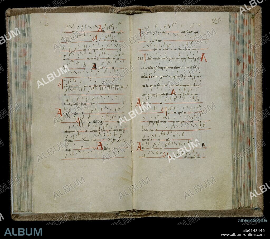 TROPARIO - SIGLO XI - MS 288 F 72V-73 - NOTACION  MUSICAL AQUITANA - PERTENECIO A FELIPE V - NEUMA.
