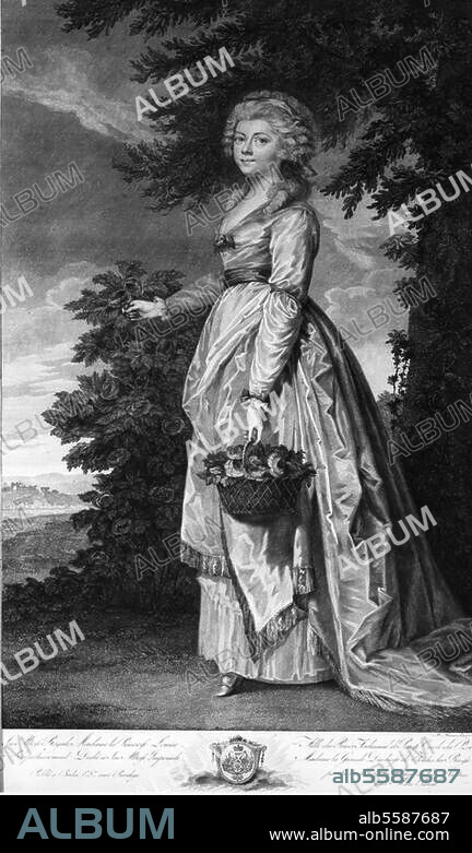 Radziwill, Luise Fürstin geb. Prinzessin von Preußen (Tochter Prinz Ferdinands von Preußen), verehel. Fürstin Anton Heinrich Radziwill, 1770-1836. Porträt. Kupferstich, 1787, von Meno Haas (1752 -1833). Privatsammlung Berlin.