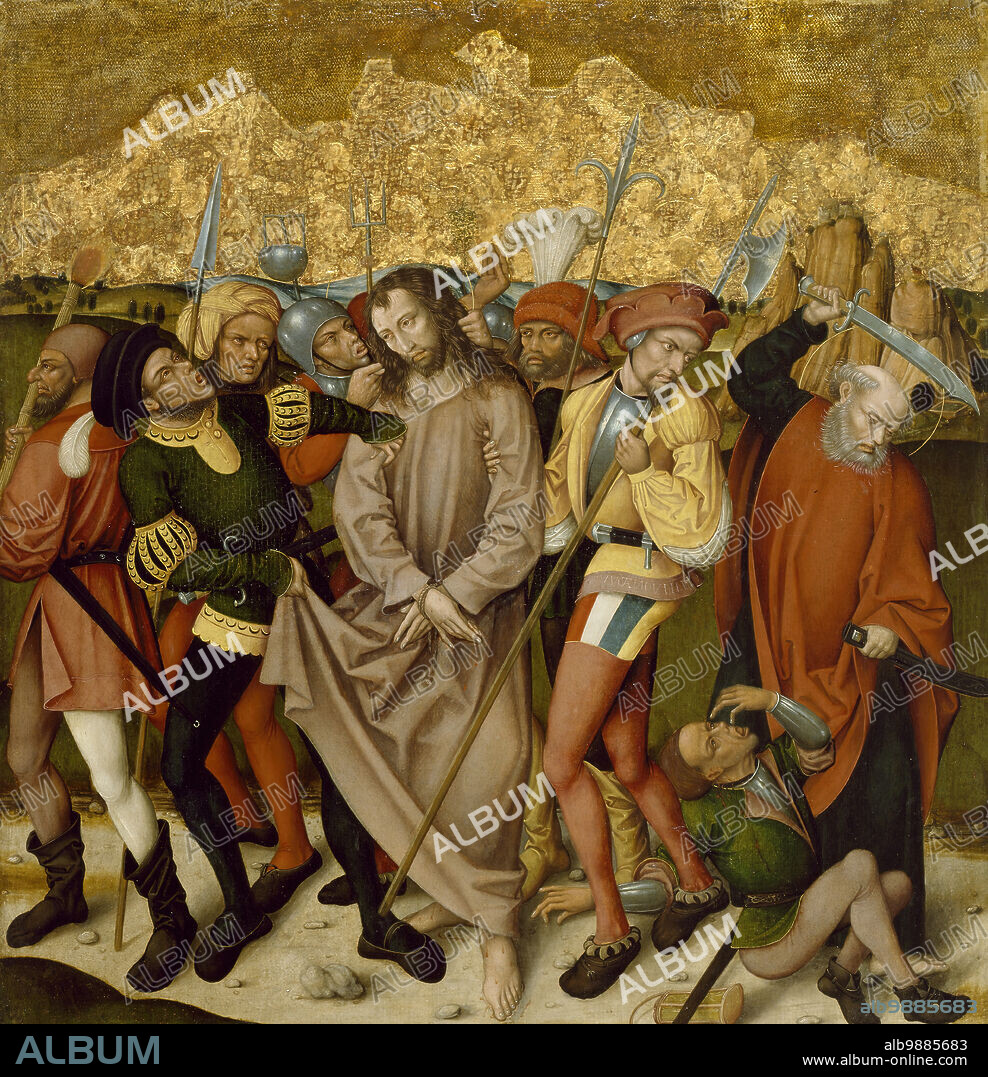 Altarpiece with the Passion of Christ: Arrest of Christ, c1480-1495. The Passion of Christ was a popular theme for 15th-century altarpieces in northern Europe. It is the story of Christ's suffering-from his arrest to his Crucifixion-although it was often expanded to include earlier and later events, such as the Entombment.