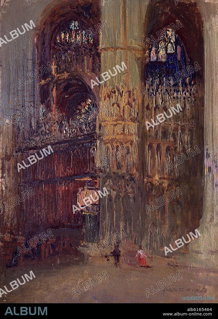 EDUARDO MARTÍNEZ VÁZQUEZ. INTERIOR DE LA CATEDRAL DE TOLEDO - 1921.