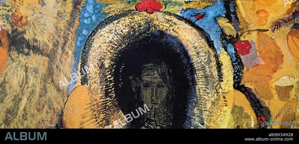 Odilon Redon. 'Le Silence', 1910-1911. Decor de la bibliotheque de I'abbaye de Fontfroide, commisioned by Gustave Fayet. Odilon Redon (1840 - July 6, 1916), French symbolist painter.