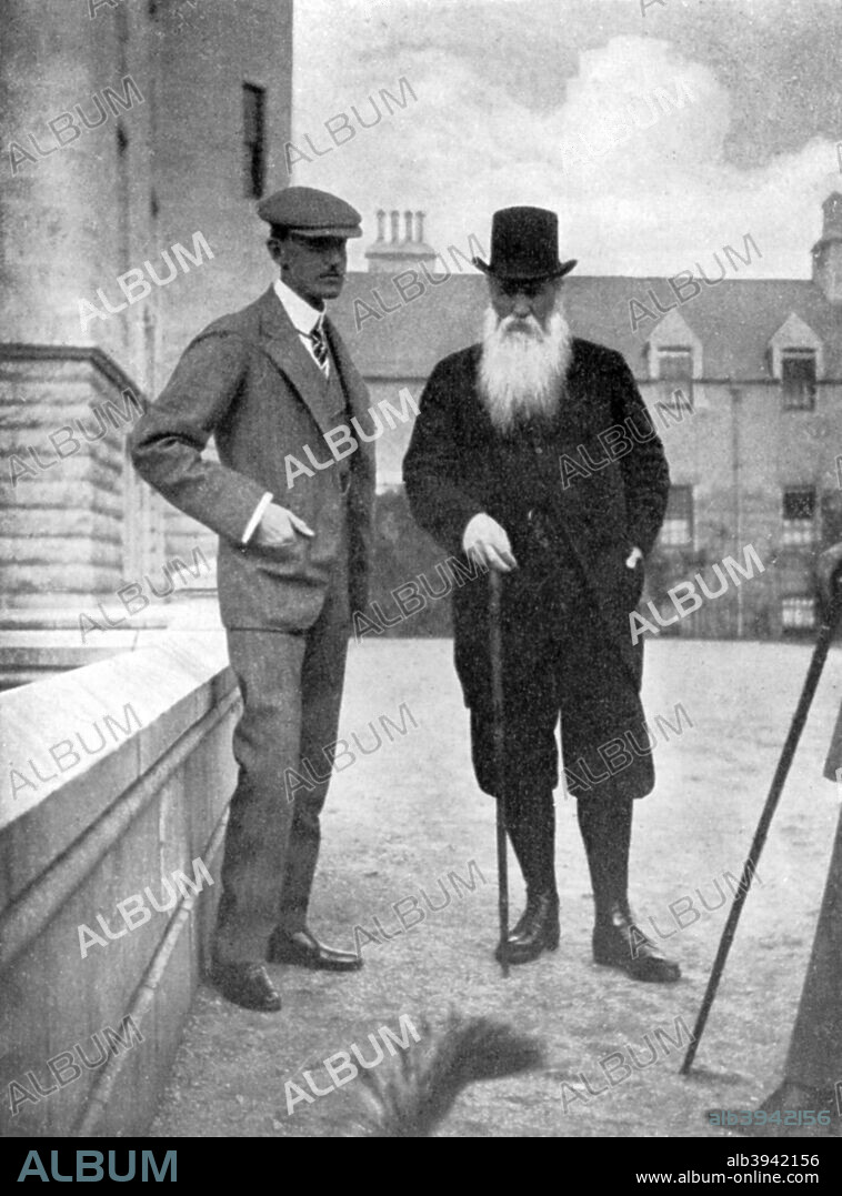 Sir Sir Arthur Davidson (1856-1922) and Sir Dighton Probyn (1833-1924), 1908. Davidson and Probyn were senior courtiers. Probyn was also a recipient of the Victoria Cross. From Queen Alexandra's Christmas Gift Book, Photographs from My Camera, by Queen Alexandra, published by The Daily Telegraph (London, 1908).