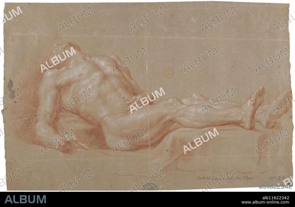 FRANCISCO BAYEU Y SUBIAS. Francisco Bayeu / 'Captive'. 1779. White chalk, Red chalk on dark toned paper.