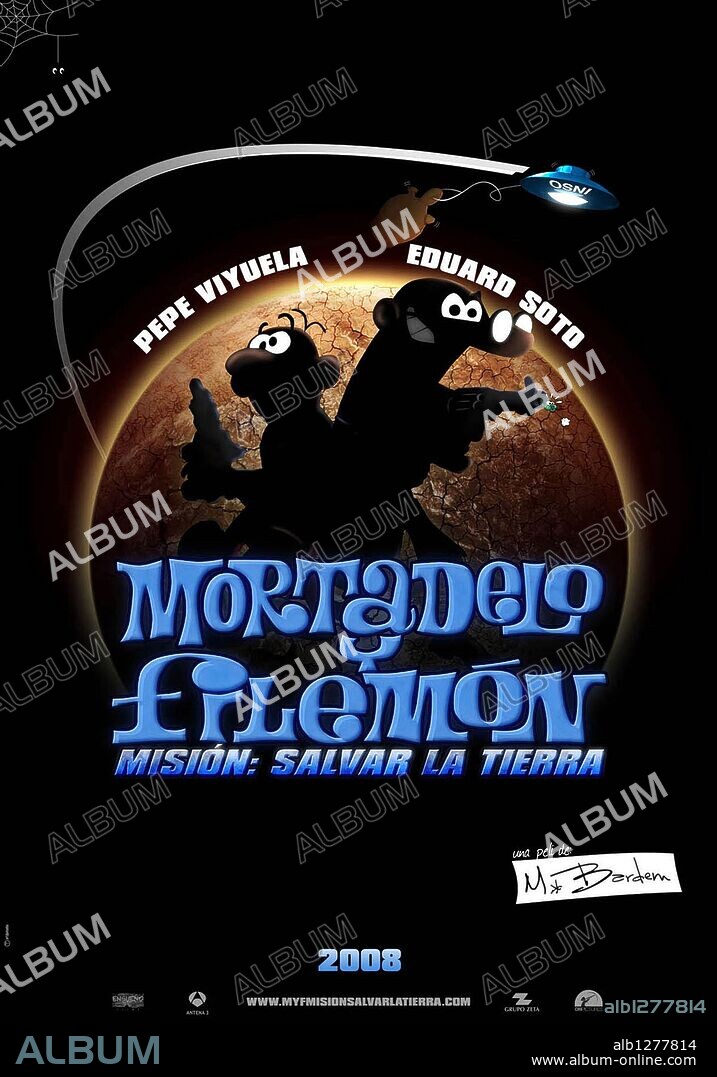 Poster de MORTADELO Y FILEMON. MISION: SALVAR LA TIERRA, 2008, dirigida por MIGUEL BARDEM. Copyright ENSUEÑO FILMS/ON PICTURES/ZETA AUDIOVISUAL.