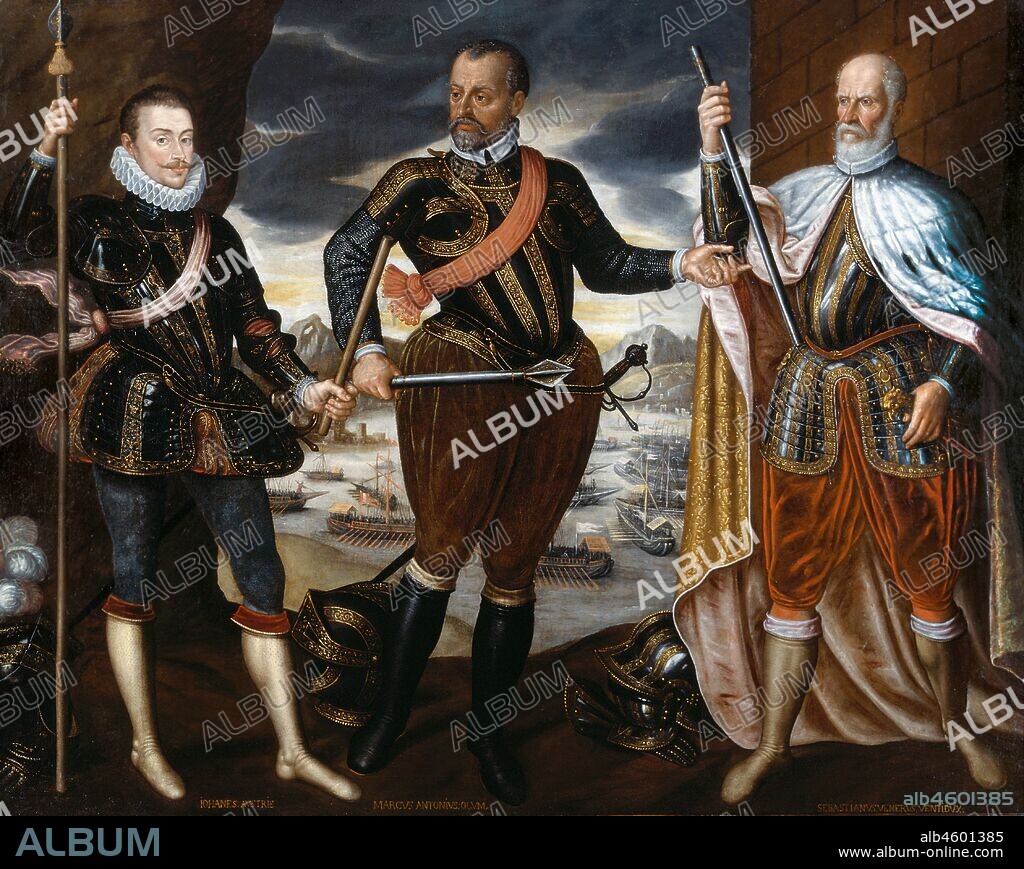 ANONYMOUS. The Victors of Lepanto: John of Austria (1547-1578), Marcantonio Colonna (1535-1584), Sebastiano Venier (c. 1496-1578).