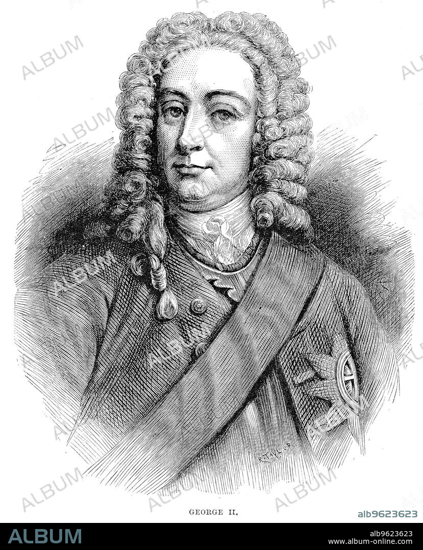 King George II (1683-1760) King of Great Britain and Ireland and Elector of Hanover from 1727.
