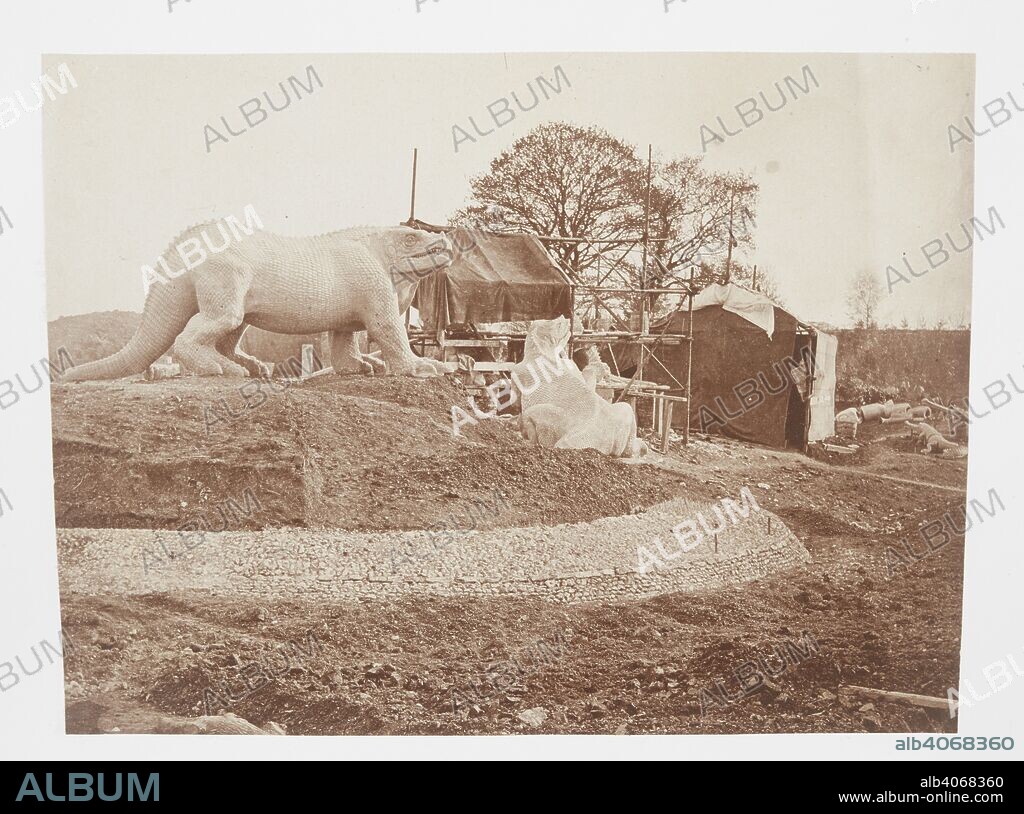 PHILIP HENRY DELAMOTTE. Models of extinct animals - The Iguanodon. Photographic Views of the Progress of the Crystal Palace, Sydenham. Taken during the progress of the works, by desire of the directors, by Philip H. Delamotte. Together with a list of the directors and officers of the company, etc. London, 1855. Source: Tab.442.a.5, plate 66.