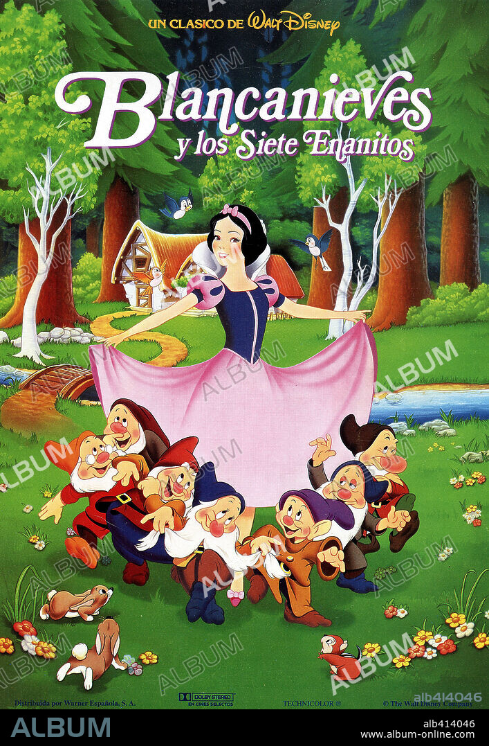Poster de BLANCANIEVES Y LOS SIETE ENANITOS, 1937 (SNOW WHITE AND THE SEVEN DWARFS), dirigida por WALT DISNEY. Copyright WALT DISNEY PRODUCTIONS.