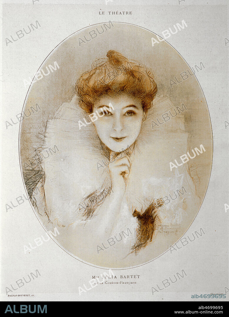 Portrait de BARTET JEANNE-JULIA (1854-1941) de la Comedie francaise par Dagnan BOUVERET (1852-1929) pour le Theatre dans les annees 1920. Credit: Collection KHARBINE-TAPABOR.