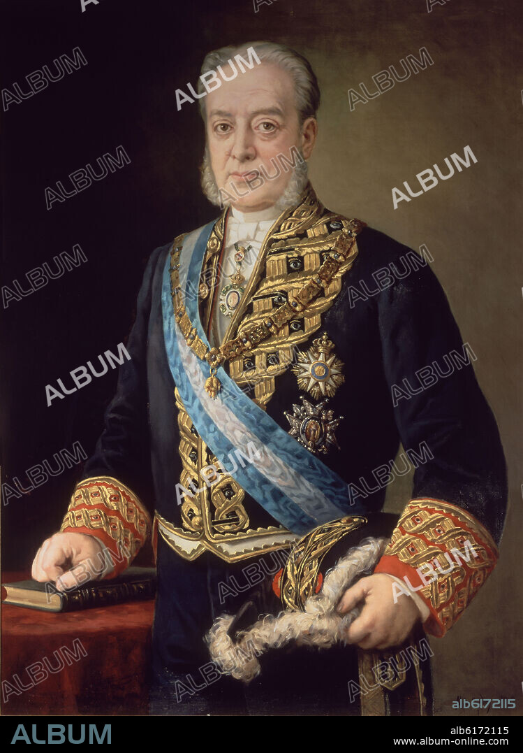 MANUEL OJEDA SILES (1835-1904). MANUEL AGUIRRE DE TEJADA,CONDE DE TEJADA DE VALDOSERA (1829-1911) - VIGESIMO PRESIDENTE DEL SENADO 1900 - 1902 - L - 1,00x0,75 - INVEN.