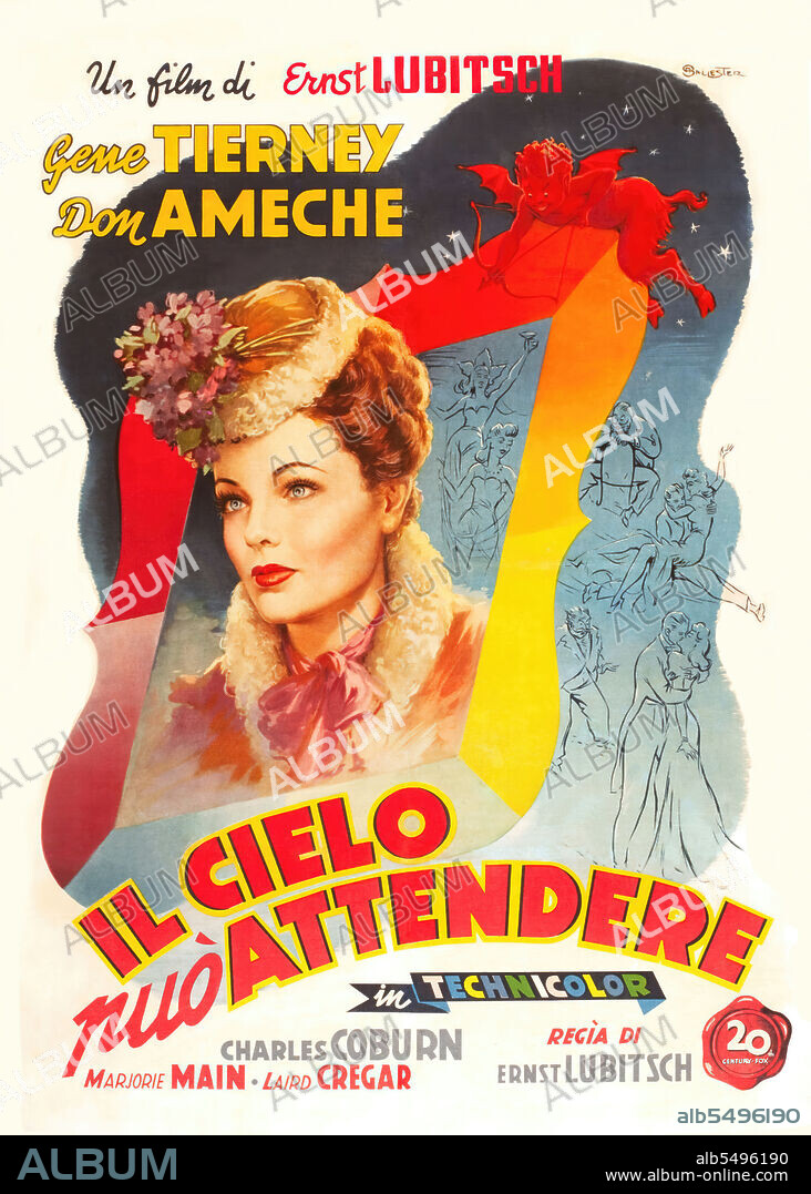 GENE TIERNEY en EL DIABLO DIJO NO, 1943 (HEAVEN CAN WAIT), dirigida por ERNST LUBITSCH. Copyright 20TH CENTURY FOX.