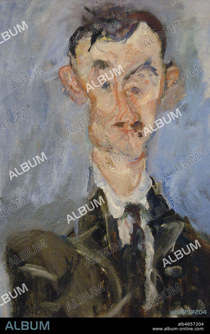 CHAIM SOUTINE. Chaïm Soutine (1893-1943). Pintor francés de origen bielorruso. Retrato de un hombre (Émile Lejeune), h. 1922. Oleo sobre lienzo (55 x 46,5 cm). Museo de La Orangerie. París. Francia.