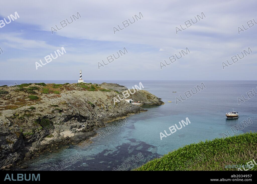 faro del cabo de Favaritx , año 1922, s’Albufera des Grau , Menorca, Islas Baleares, españa, europa.