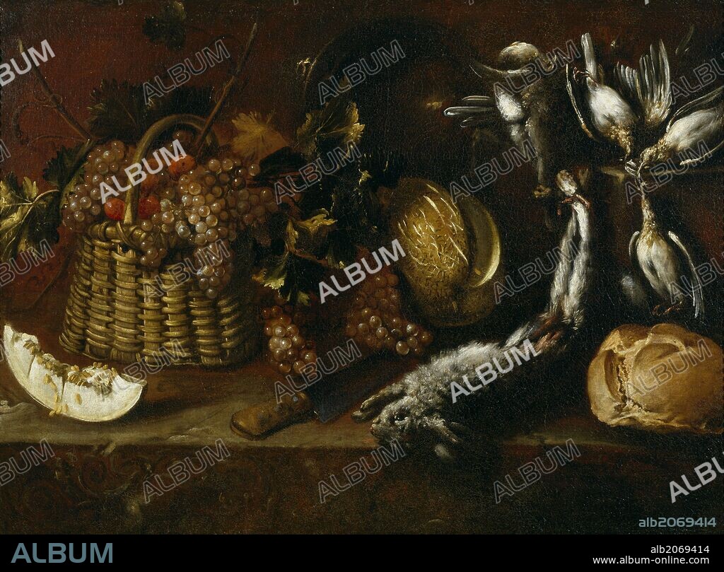 Antonio de Pereda y Salgado / 'Bodegón de caza y fruta', 1651, Escuela Española, Óleo sobre Lienzo, 77,5 cm x 106,5 cm, P07763.