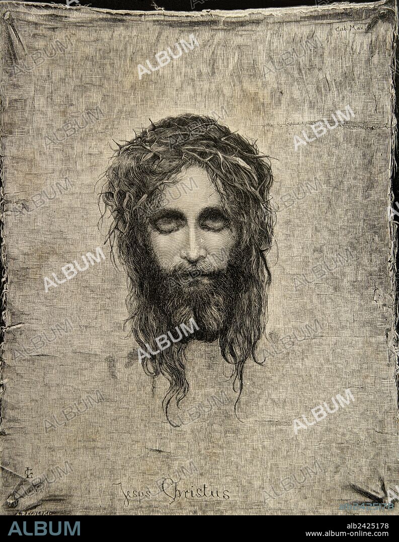 Gabriel Cornelius Ritter von Max (1840-1915). Pintor austríaco, nacido en Praga. La Verónica, 1874. Grabado de A. Reculski. "El Universo Ilustrado", 1880.