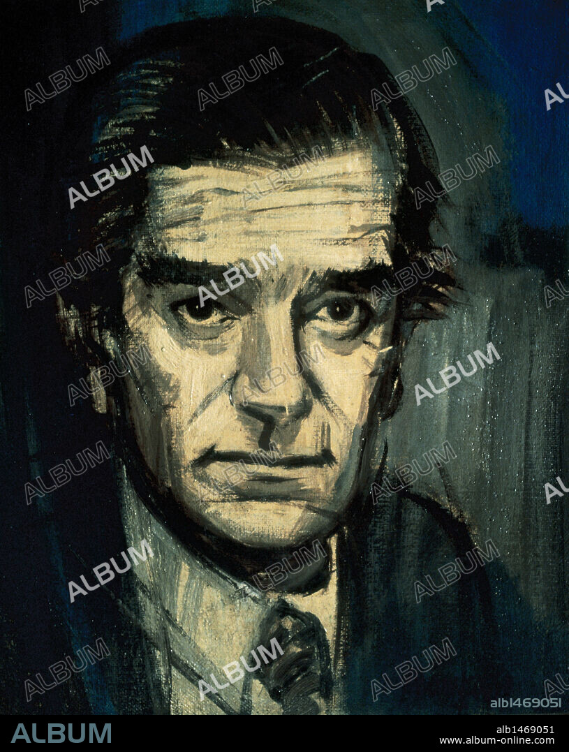 IGNACIO ALDECOA (1925-1969). Escritor español. S. XX. Retrato realizado por el pintor Manuel Mampaso Bueno (1924-2001) .